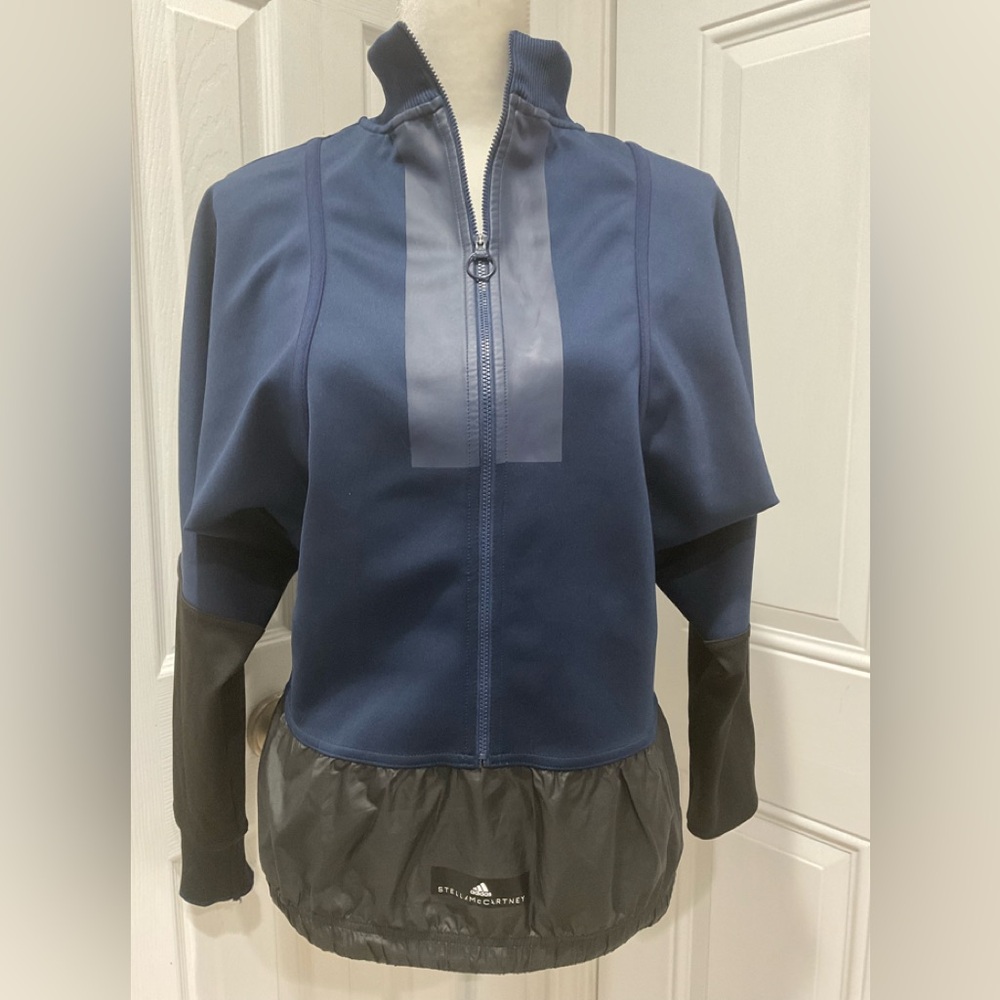 🌼🌼NWOT Adidas by Stella McCartney Navy /Black Jersey/Nylon Zip Up Jacket, M